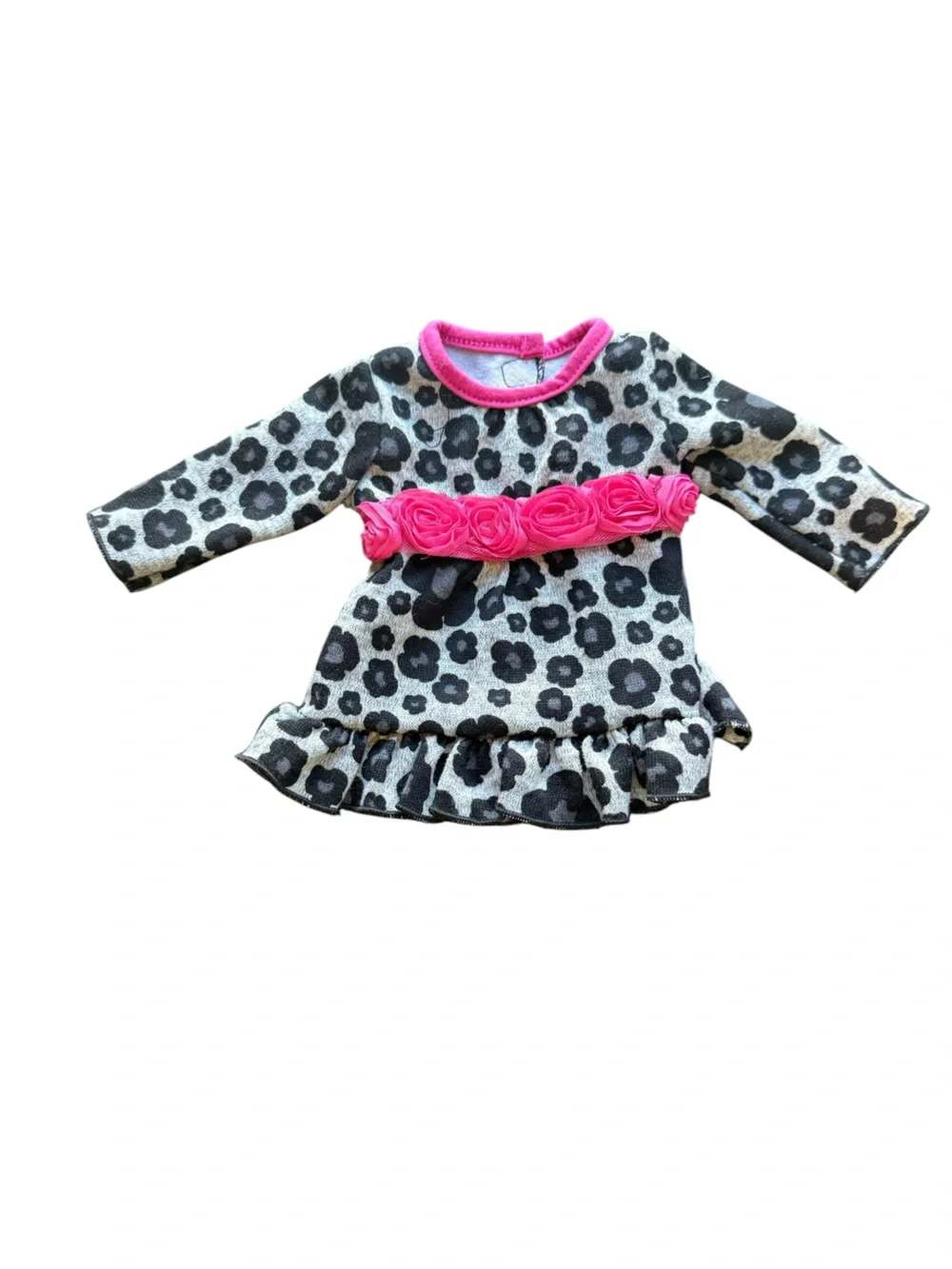 Dollie & Me Gray Leopard Top with Pink Leggings - Fits 18” Doll